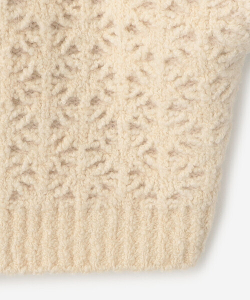 WALANCE(ワランス)の「WALANCE | クロシェ ダブルニットカーディガン WOMEN(カーディガン/ボレロ・レディース・ベージュ系その他/チャコール・F)」の12枚目の写真