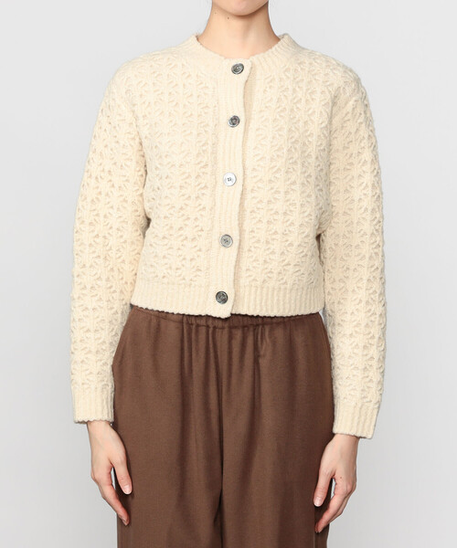 WALANCE(ワランス)の「WALANCE | クロシェ ダブルニットカーディガン WOMEN(カーディガン/ボレロ・レディース・ベージュ系その他/チャコール・F)」の10枚目の写真