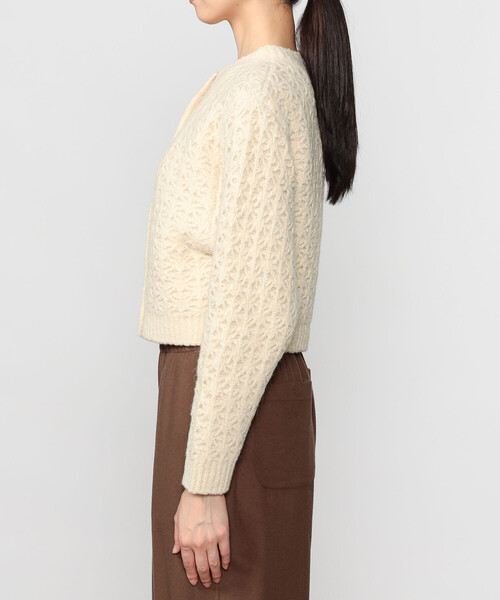 WALANCE(ワランス)の「WALANCE | クロシェ ダブルニットカーディガン WOMEN(カーディガン/ボレロ・レディース・ベージュ系その他/チャコール・F)」の9枚目の写真