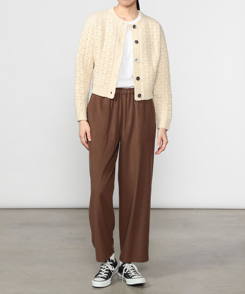 WALANCE(ワランス)の「WALANCE | クロシェ ダブルニットカーディガン WOMEN(カーディガン/ボレロ・レディース・ベージュ系その他/チャコール・F)」の6枚目の写真