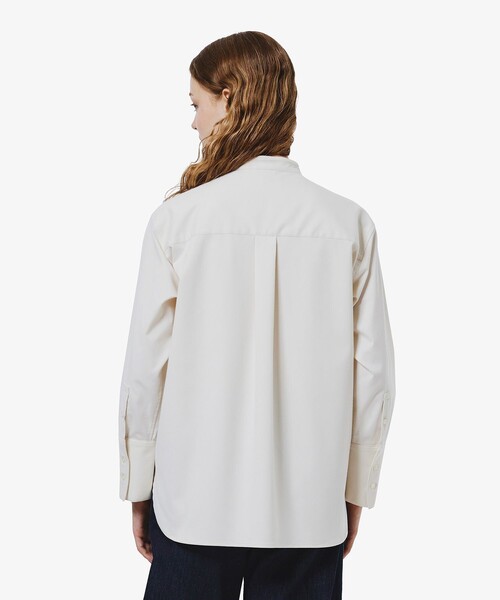 LACOSTE(ラコステ)の「ロングカフススタンドカラーシャツ(シャツ/ブラウス・レディース・ダークブラウン/オフホワイト・40/38/36/34)」の15枚目の写真