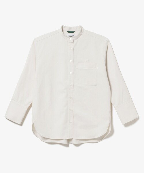 LACOSTE(ラコステ)の「ロングカフススタンドカラーシャツ(シャツ/ブラウス・レディース・ダークブラウン/オフホワイト・40/38/36/34)」の17枚目の写真
