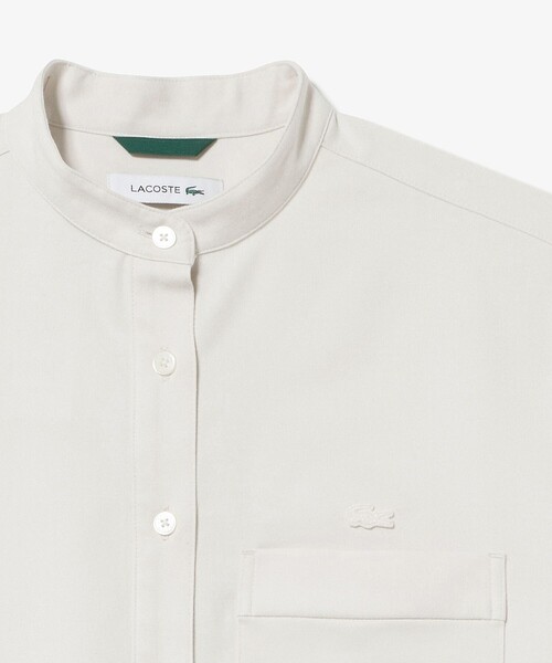 LACOSTE(ラコステ)の「ロングカフススタンドカラーシャツ(シャツ/ブラウス・レディース・ダークブラウン/オフホワイト・40/38/36/34)」の22枚目の写真