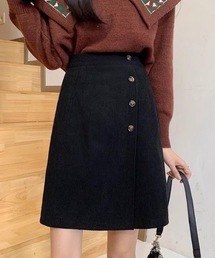 SHEPP（シープ）の「コーデュロイAラインボタン付きミニスカート（スカート）」