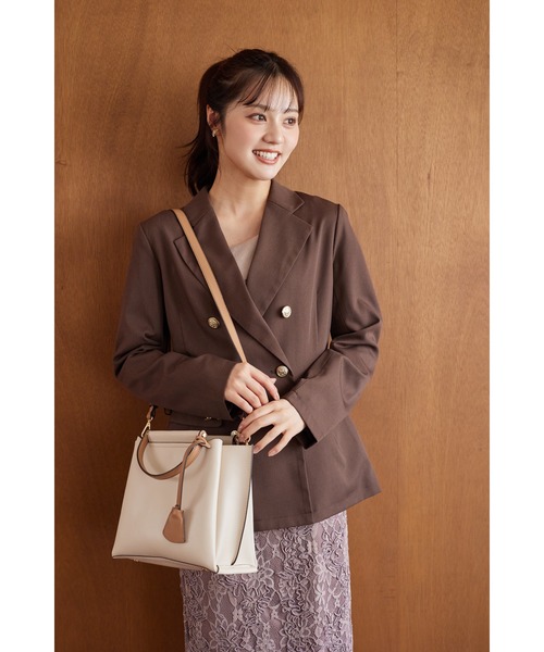 tocco closet（トッコ　クローゼット）の「２ＷＡＹショルダー＆キーチャーム付きバッグ（ショルダーバッグ・レディース・アイボリー/ブラック・M）」の6枚目の写真