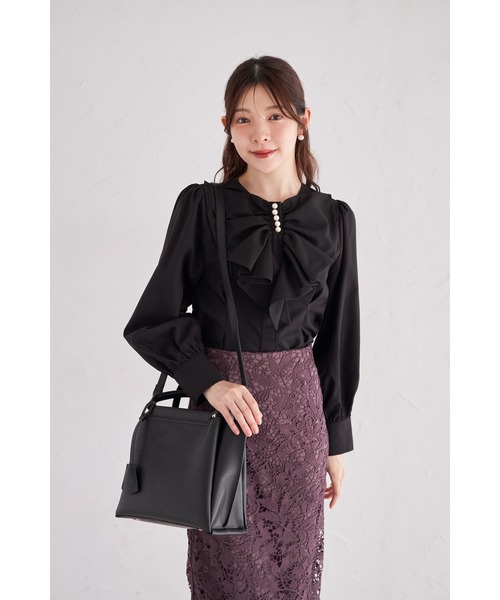 tocco closet（トッコ　クローゼット）の「２ＷＡＹショルダー＆キーチャーム付きバッグ（ショルダーバッグ・レディース・アイボリー/ブラック・M）」の8枚目の写真