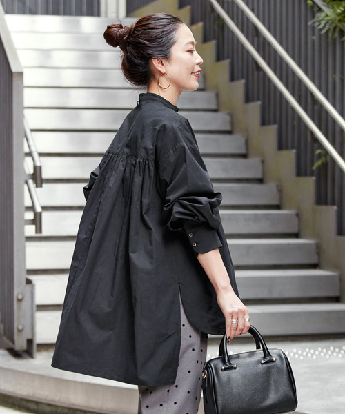 【極美品】Ballsey ポリエステルコスモスプリントギャザーチュニックブラウス 極美品】Ballsey ポリエステルコスモスプリントギャザー