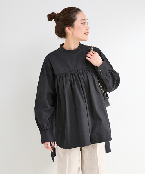 WEB限定】手洗い可 / ギャザーチュニックブラウス(シャツ/ブラウス WEB限定】手洗い可 / ギャザーチュニックブラウス(シャツ/ブラウス