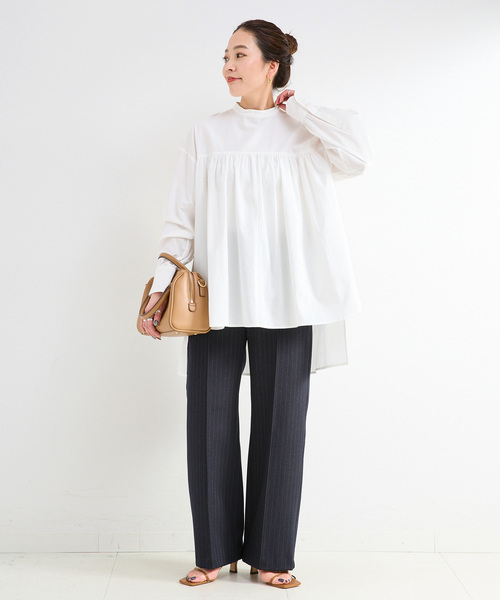 WEB限定】手洗い可 / ギャザーチュニックブラウス（シャツ/ブラウス