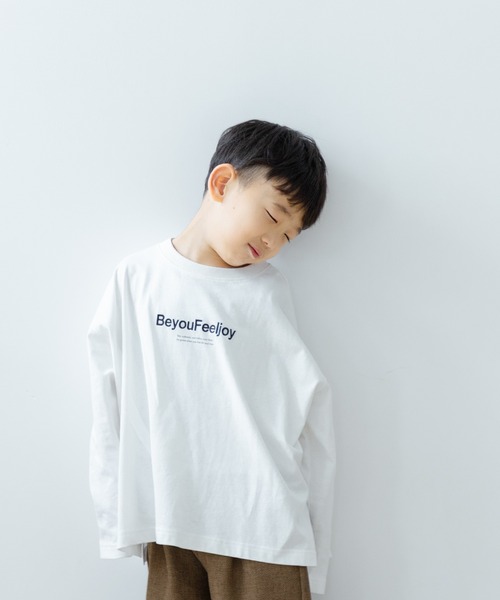 LOWRYS FARM（ローリーズファーム）の「プリントロゴＴＬＳ　581452（Tシャツ/カットソー・キッズ・チャコールグレー/グレー/オフホワイト/ピンク・110cm/120cm/130cm/140cm/150cm）」の2枚目の写真