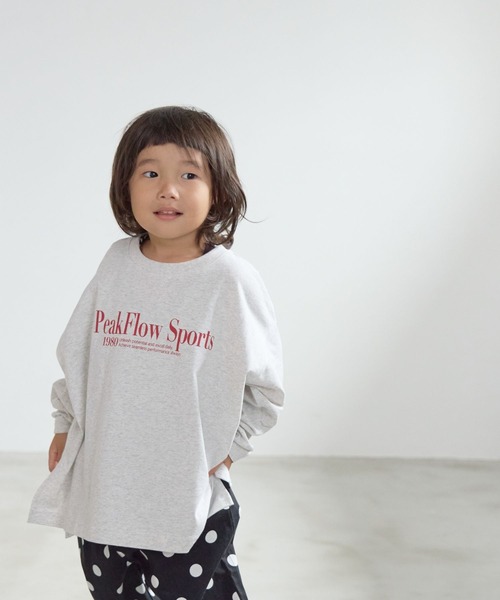 LOWRYS FARM（ローリーズファーム）の「プリントロゴＴＬＳ　581452（Tシャツ/カットソー・キッズ・チャコールグレー/グレー/オフホワイト/ピンク・110cm/120cm/130cm/140cm/150cm）」の10枚目の写真