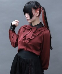 NIBBLE POISON | シャドーストライプフリルブラウス(シャツ/ブラウス)