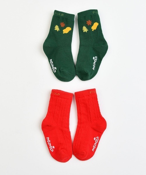 moimoln(モイモルン)の「【2点セット】メリーソックス・靴下(ソックス/靴下・キッズ・レッド・14.0cm/12.0cm/10cm/16.0cm/18.0cm)」の2枚目の写真
