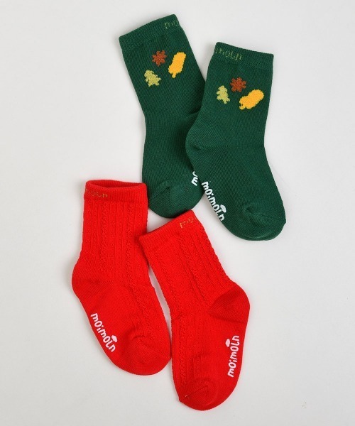moimoln(モイモルン)の「【2点セット】メリーソックス・靴下(ソックス/靴下・キッズ・レッド・14.0cm/12.0cm/10cm/16.0cm/18.0cm)」の3枚目の写真