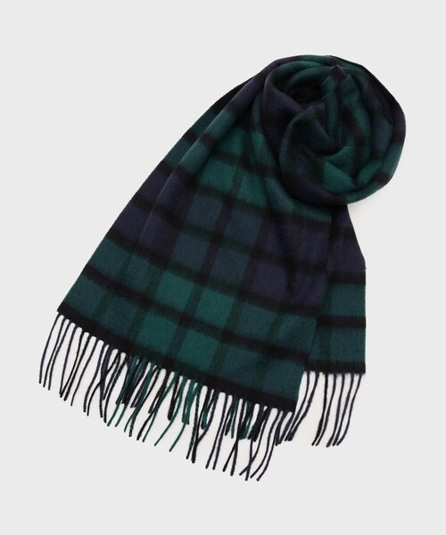 TAKEO KIKUCHI（タケオキクチ）の「【洗えるカシミヤ】カシミヤ100 チェックマフラー（マフラー・メンズ・ベージュ系1/ネイビー系1・00）」の2枚目の写真