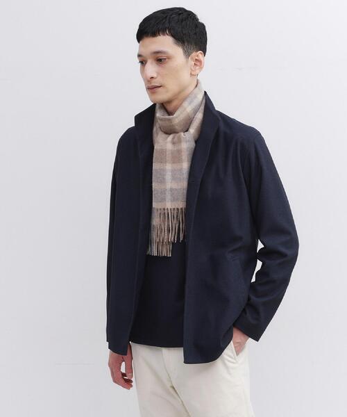 TAKEO KIKUCHI（タケオキクチ）の「【洗えるカシミヤ】カシミヤ100 チェックマフラー（マフラー・メンズ・ベージュ系1/ネイビー系1・00）」の9枚目の写真