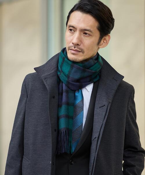 TAKEO KIKUCHI（タケオキクチ）の「【洗えるカシミヤ】カシミヤ100 チェックマフラー（マフラー・メンズ・ベージュ系1/ネイビー系1・00）」の12枚目の写真