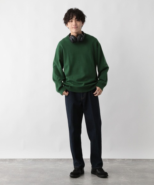 未使用 arte ダークグリーン Lサイズ ジッパーセーター GLOBAL WORK（グローバルワーク）の「スウェーター/無地/581068