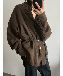 Open collar F/Suede shirt JK オープンカラーフェイクスエードシャツジャケット