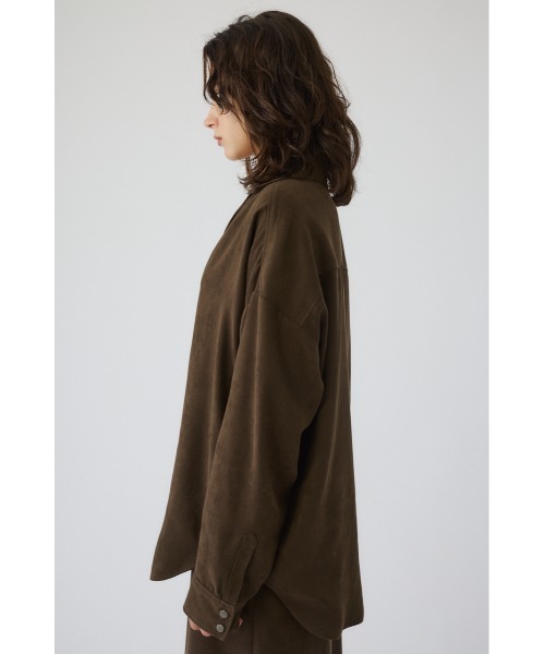 RIM.ARK(リムアーク)の「Open collar F/Suede shirt JK オープンカラーフェイクスエードシャツジャケット(シャツ/ブラウス・レディース・カーキ/ブラック・FREE)」の11枚目の写真