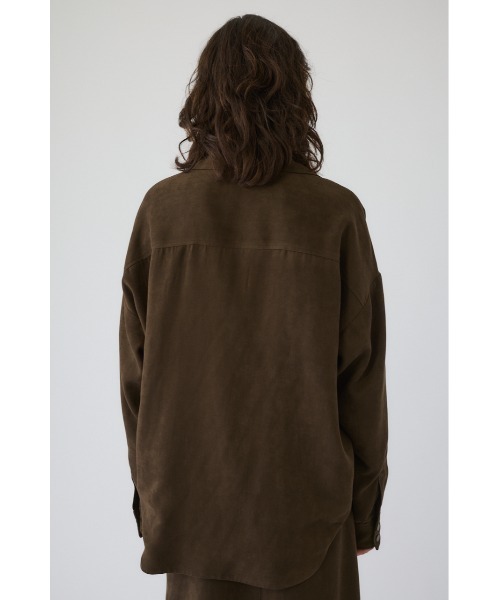 RIM.ARK(リムアーク)の「Open collar F/Suede shirt JK オープンカラーフェイクスエードシャツジャケット(シャツ/ブラウス・レディース・カーキ/ブラック・FREE)」の12枚目の写真