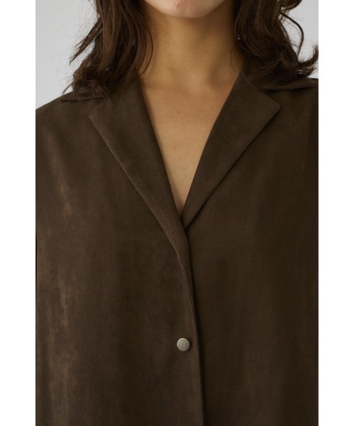 RIM.ARK(リムアーク)の「Open collar F/Suede shirt JK オープンカラーフェイクスエードシャツジャケット(シャツ/ブラウス・レディース・カーキ/ブラック・FREE)」の13枚目の写真