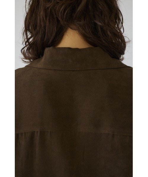 RIM.ARK(リムアーク)の「Open collar F/Suede shirt JK オープンカラーフェイクスエードシャツジャケット(シャツ/ブラウス・レディース・カーキ/ブラック・FREE)」の14枚目の写真