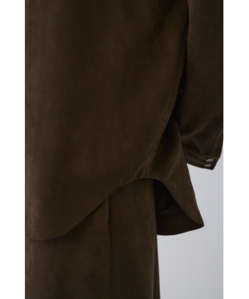 RIM.ARK(リムアーク)の「Open collar F/Suede shirt JK オープンカラーフェイクスエードシャツジャケット(シャツ/ブラウス・レディース・カーキ/ブラック・FREE)」の17枚目の写真