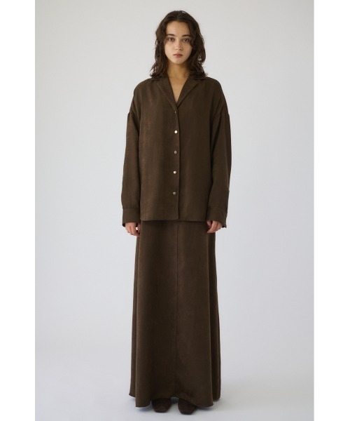 RIM.ARK(リムアーク)の「Open collar F/Suede shirt JK オープンカラーフェイクスエードシャツジャケット(シャツ/ブラウス・レディース・カーキ/ブラック・FREE)」の6枚目の写真