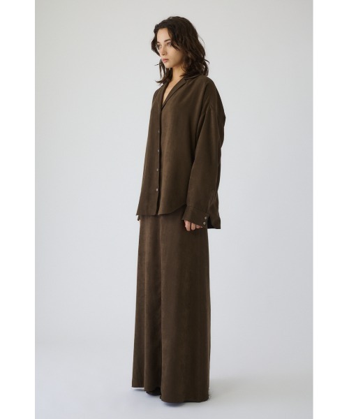 RIM.ARK(リムアーク)の「Open collar F/Suede shirt JK オープンカラーフェイクスエードシャツジャケット(シャツ/ブラウス・レディース・カーキ/ブラック・FREE)」の7枚目の写真