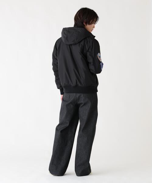 Alpha Industries(アルファインダストリーズ)の「Alpha Industries/アルファ インダストリーズ/PATCHED HOODED RIB FLIGHT JACKET/パッチ フード リブ フライトジャケット(ブルゾン・メンズ・グレー/ブラック・L/2XL/M/XL)」の19枚目の写真