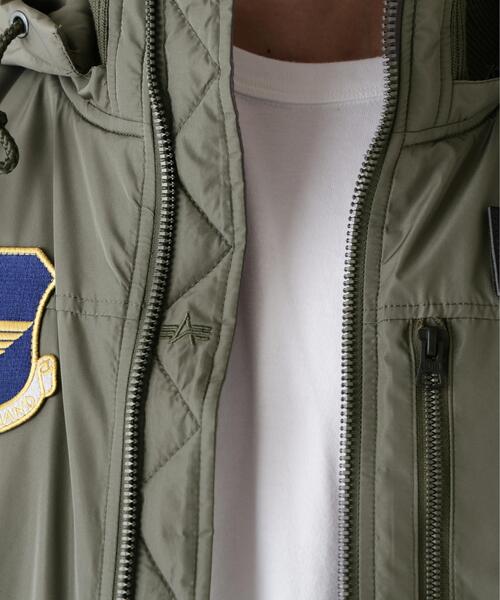 Alpha Industries(アルファインダストリーズ)の「Alpha Industries/アルファ インダストリーズ/PATCHED HOODED RIB FLIGHT JACKET/パッチ フード リブ フライトジャケット(ブルゾン・メンズ・グレー/ブラック・L/2XL/M/XL)」の10枚目の写真