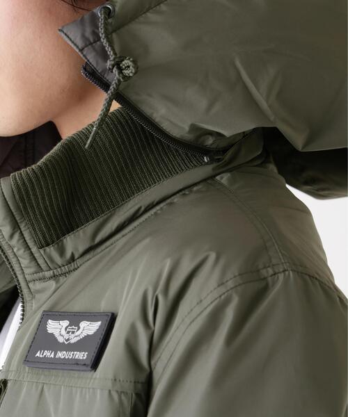 Alpha Industries(アルファインダストリーズ)の「Alpha Industries/アルファ インダストリーズ/PATCHED HOODED RIB FLIGHT JACKET/パッチ フード リブ フライトジャケット(ブルゾン・メンズ・グレー/ブラック・L/2XL/M/XL)」の14枚目の写真