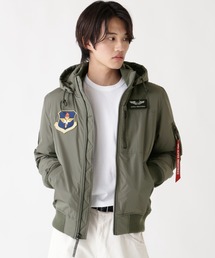 Alpha Industries（アルファインダストリーズ）の「Alpha Industries/アルファ インダストリーズ/PATCHED HOODED RIB FLIGHT JACKET/パッチ フード リブ フライトジャケット（ブルゾン）」