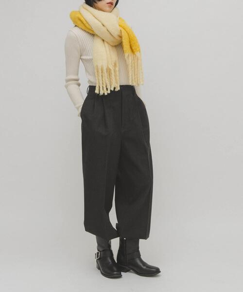 KBF（ケイビーエフ）の「ビッグフリンジバイカラーストール（マフラー・レディース・レッド系その他/ブラック系その他/イエロー系その他・ONE）」の7枚目の写真