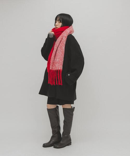 KBF（ケイビーエフ）の「ビッグフリンジバイカラーストール（マフラー・レディース・レッド系その他/ブラック系その他/イエロー系その他・ONE）」の11枚目の写真