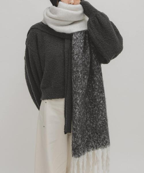 KBF（ケイビーエフ）の「ビッグフリンジバイカラーストール（マフラー・レディース・レッド系その他/ブラック系その他/イエロー系その他・ONE）」の17枚目の写真