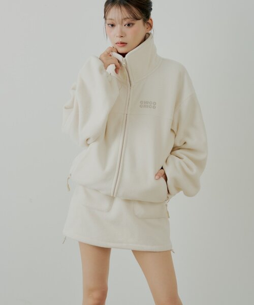 Chico（チコ）の「【セットアップ対応】フリース台形ミニスカート（スカート・レディース・アイボリー/グレー/ブラウン・FREE/MEDIUM）」の4枚目の写真