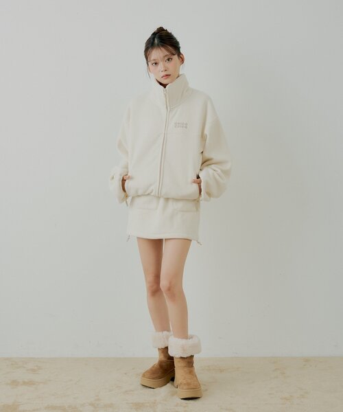 Chico（チコ）の「【セットアップ対応】フリース台形ミニスカート（スカート・レディース・アイボリー/グレー/ブラウン・FREE/MEDIUM）」の6枚目の写真