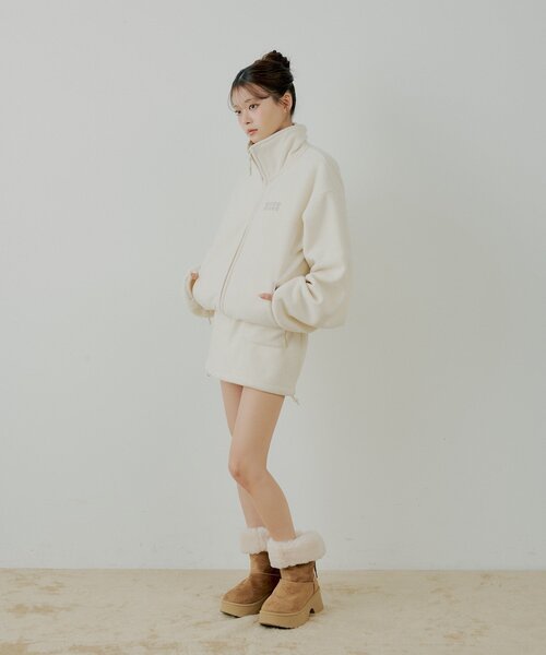 Chico（チコ）の「【セットアップ対応】フリース台形ミニスカート（スカート・レディース・アイボリー/グレー/ブラウン・FREE/MEDIUM）」の7枚目の写真