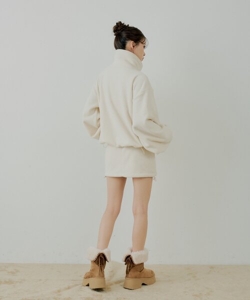 Chico（チコ）の「【セットアップ対応】フリース台形ミニスカート（スカート・レディース・アイボリー/グレー/ブラウン・FREE/MEDIUM）」の8枚目の写真