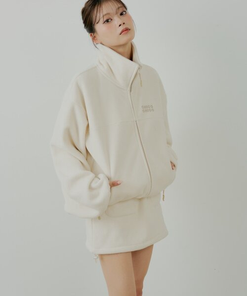 Chico（チコ）の「【セットアップ対応】フリース台形ミニスカート（スカート・レディース・アイボリー/グレー/ブラウン・FREE/MEDIUM）」の9枚目の写真