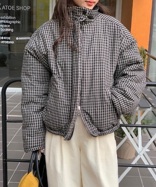 セール】2wayリバーシブルチェック柄ブルゾン（その他アウター