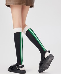 SANSeLF（サンセルフ）の「【SANSeLF】 バイカラーハイソックス saa25a162（ソックス/靴下・レディース）」