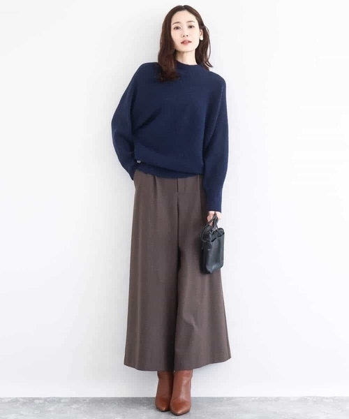 MK MICHEL KLEIN（エムケーミッシェルクラン）の「シャドーボーダー調ドルマンニット/洗える（ニット/セーター・レディース・ネイビー/ライトイエロー/アイボリー/ライトブルー・38）」の12枚目の写真