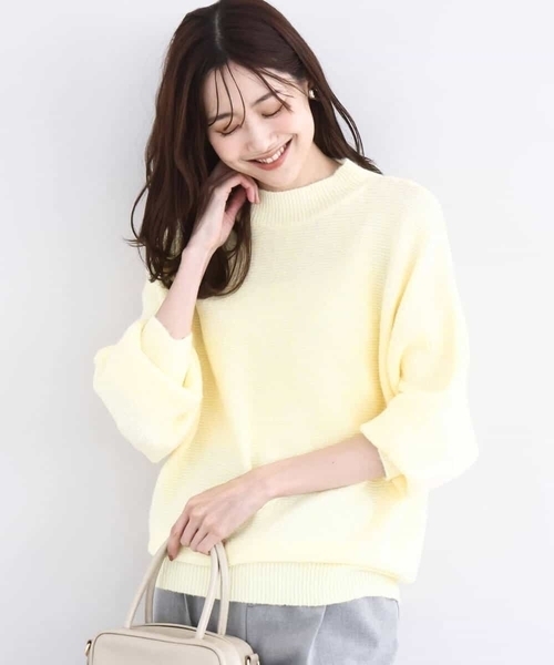 MK MICHEL KLEIN（エムケーミッシェルクラン）の「シャドーボーダー調ドルマンニット/洗える（ニット/セーター・レディース・ネイビー/ライトイエロー/アイボリー/ライトブルー・38）」の13枚目の写真