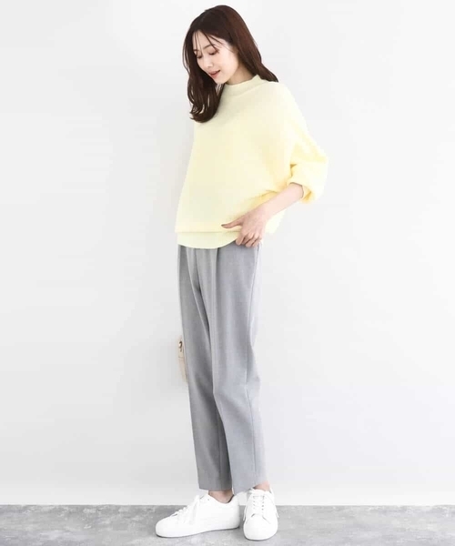 MK MICHEL KLEIN（エムケーミッシェルクラン）の「シャドーボーダー調ドルマンニット/洗える（ニット/セーター・レディース・ネイビー/ライトイエロー/アイボリー/ライトブルー・38）」の15枚目の写真