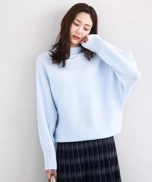 MK MICHEL KLEIN（エムケーミッシェルクラン）の「シャドーボーダー調ドルマンニット/洗える（ニット/セーター・レディース・ネイビー/ライトイエロー/アイボリー/ライトブルー・38）」の17枚目の写真