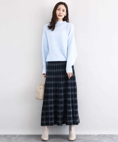 MK MICHEL KLEIN（エムケーミッシェルクラン）の「シャドーボーダー調ドルマンニット/洗える（ニット/セーター・レディース・ネイビー/ライトイエロー/アイボリー/ライトブルー・38）」の18枚目の写真