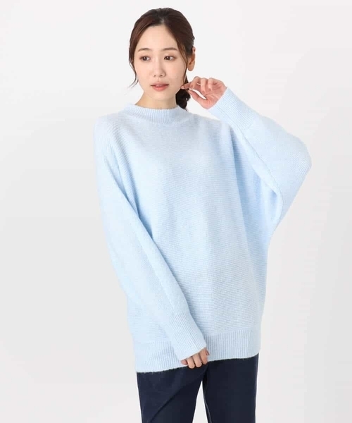 MK MICHEL KLEIN（エムケーミッシェルクラン）の「シャドーボーダー調ドルマンニット/洗える（ニット/セーター・レディース・ネイビー/ライトイエロー/アイボリー/ライトブルー・38）」の21枚目の写真